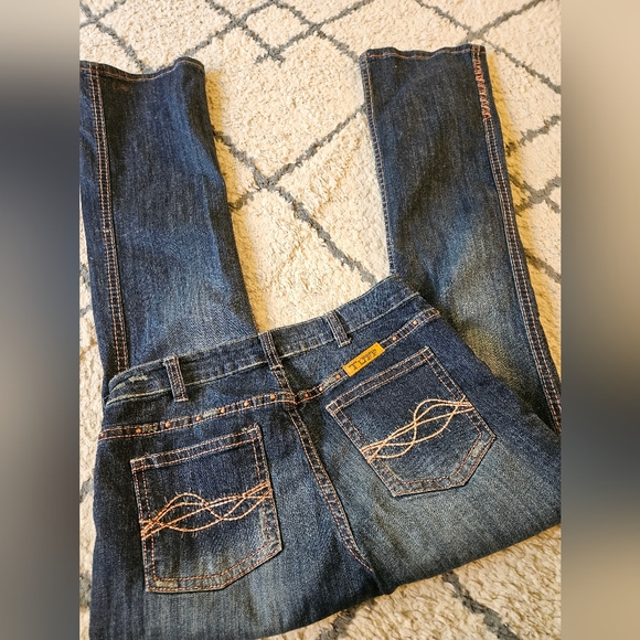 Cowgirl Tuff Denim - Cowgirl Tuff Co Western Coral Flare Denim Size 30/35